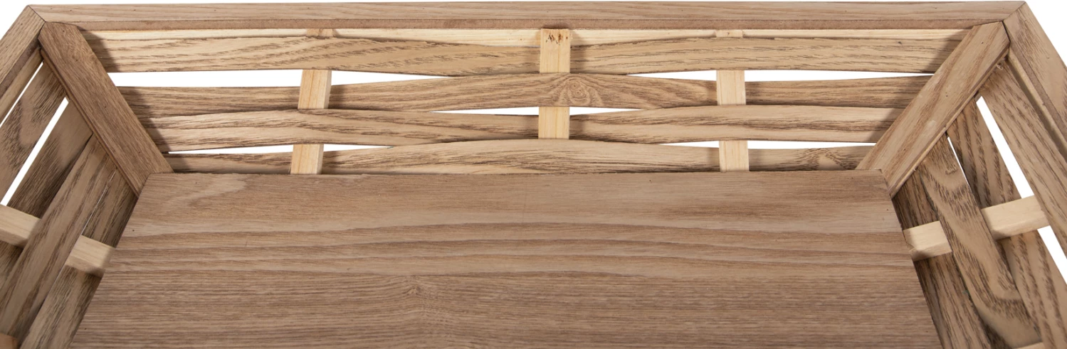 Tabaka shërbimi drejtkëndore, FH4228, dru bredhi dhe MDF, 51x32x5.5H cm