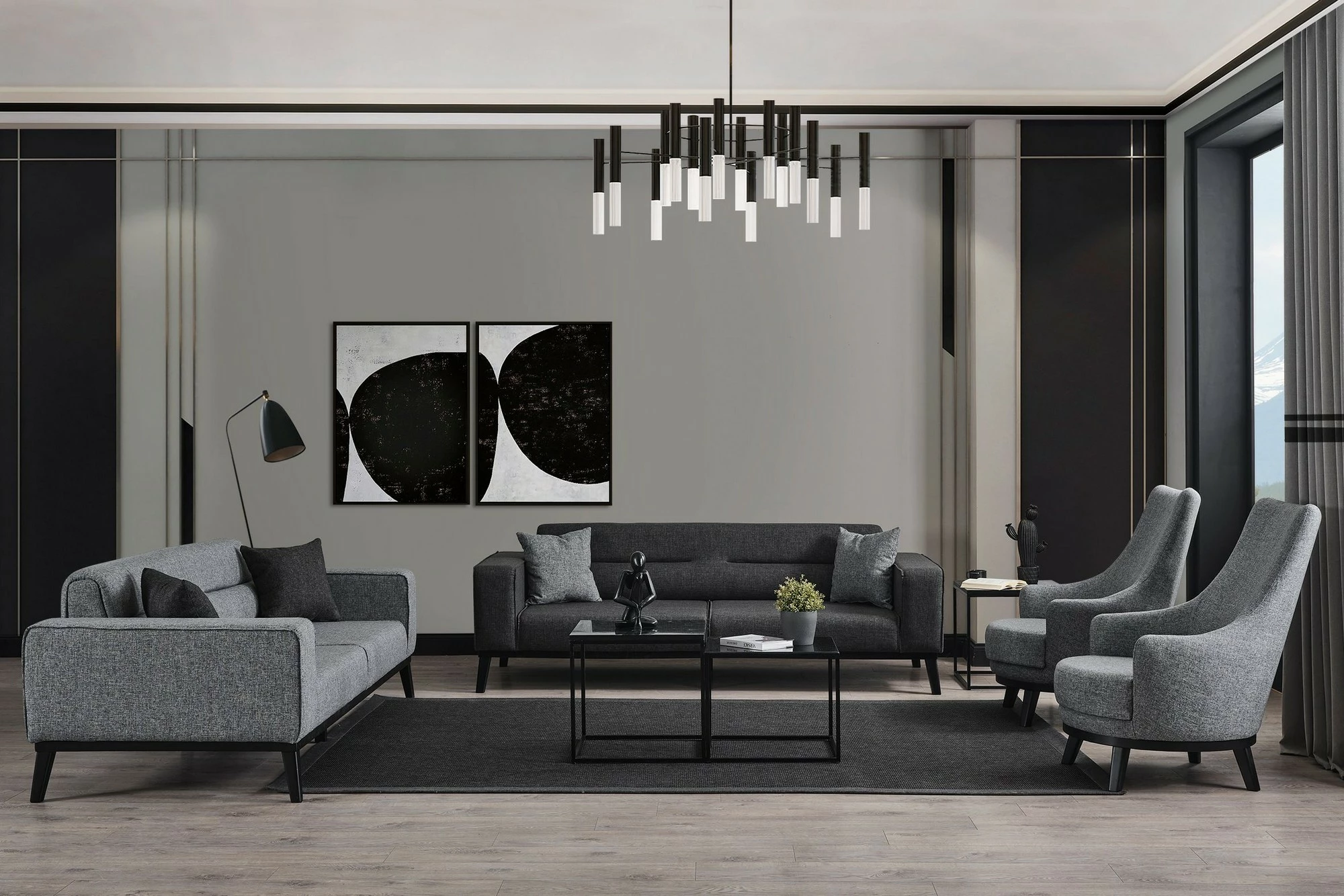 Divan-krevat treshe, ngjyrë gri e çelët, Atelier del Sofa, Bali 3 Seater