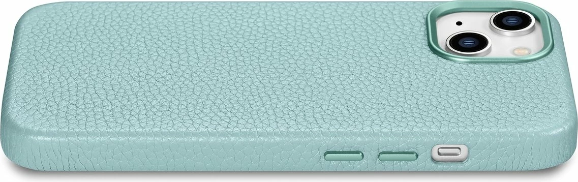 Mbështjellës iCarer Litchi Premium për iPhone 14, lëkurë natyrale, MagSafe, Jeshil