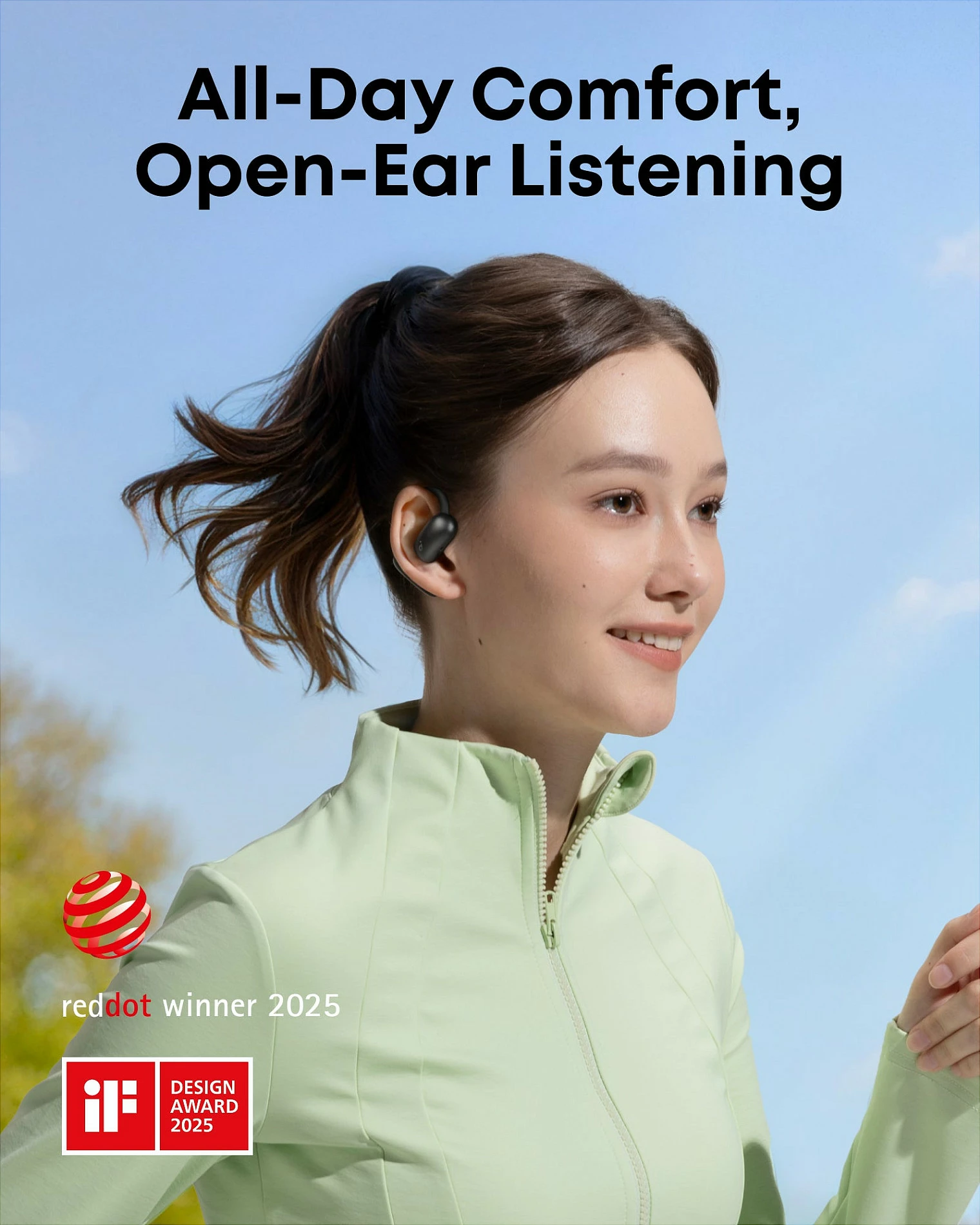 Kufje Anker Soundcore AeroFit 2, open-ear, wireless, Bluetooth 5.4, IP55, të zeza