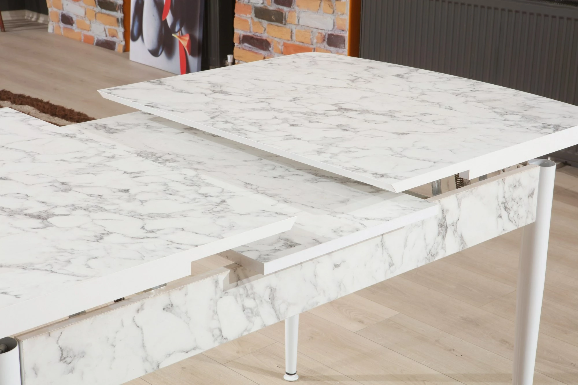Tavolinë ngrënie me zgjatje Hanah Home, Trend Carrara