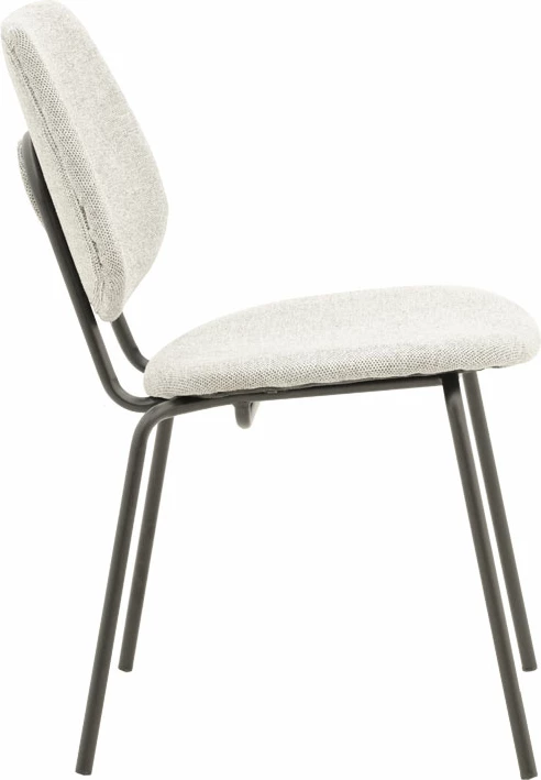 Karrige Pietro, pëlhurë gri e lehtë, këmbë të zeza, 50x53x83cm