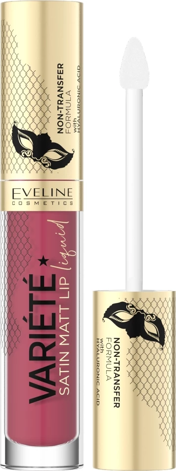 Buzëkuq i lëngshëm mat Eveline Cosmetics Variete Satin Matt Lip Liquid Lipstick për femra 06, 4.5ml