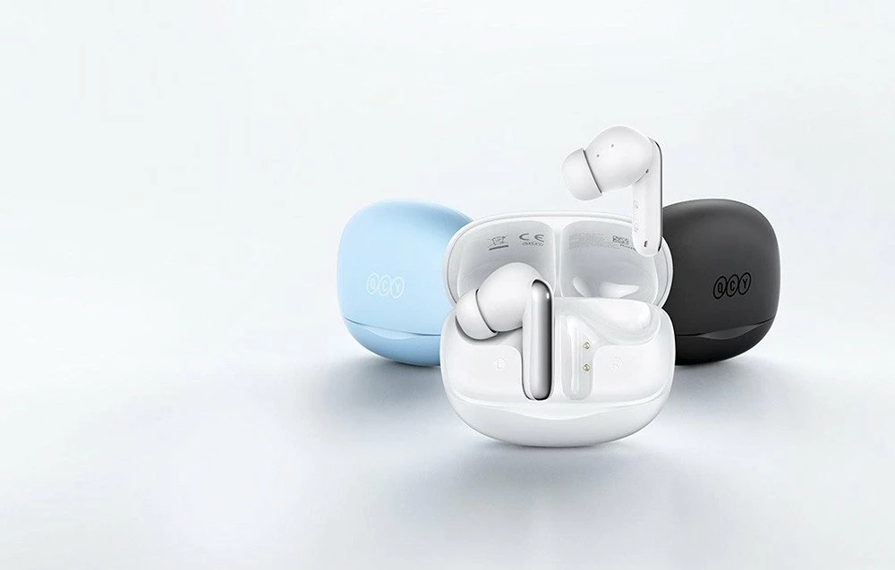 Kufje TWS QCY MeloBuds HT12, ANC -45 dB, Bluetooth 5.4, 24 orë, IPX4, e zezë, me kuti karikimi