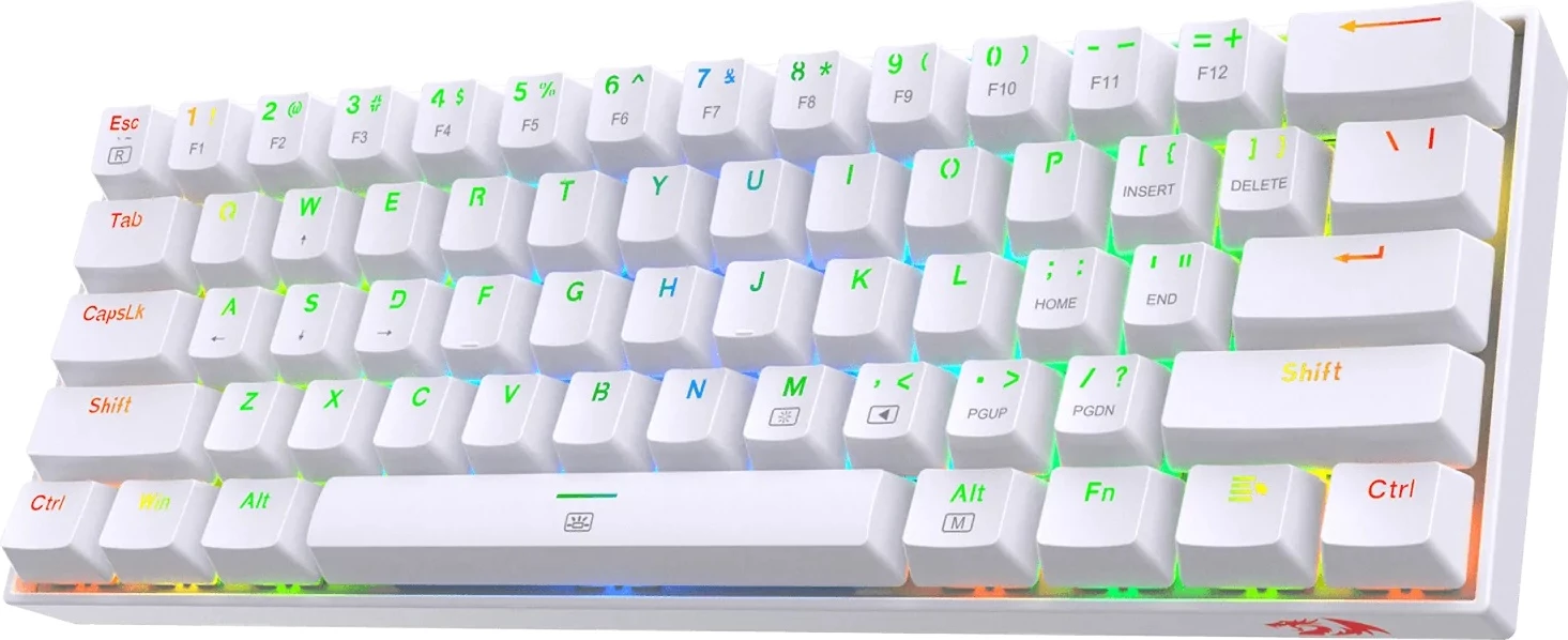 Tastierë mekanike Redragon Dragonborn K630 60% (61 taste) RGB, red switch, e bardhë