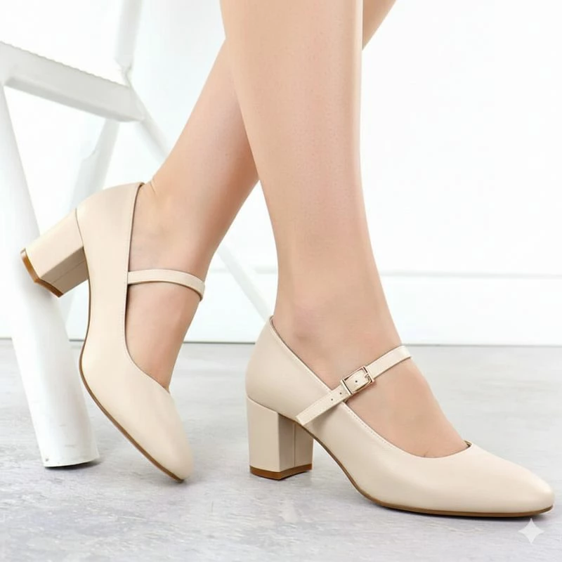 Këpucë elegante për femra Leone, nude