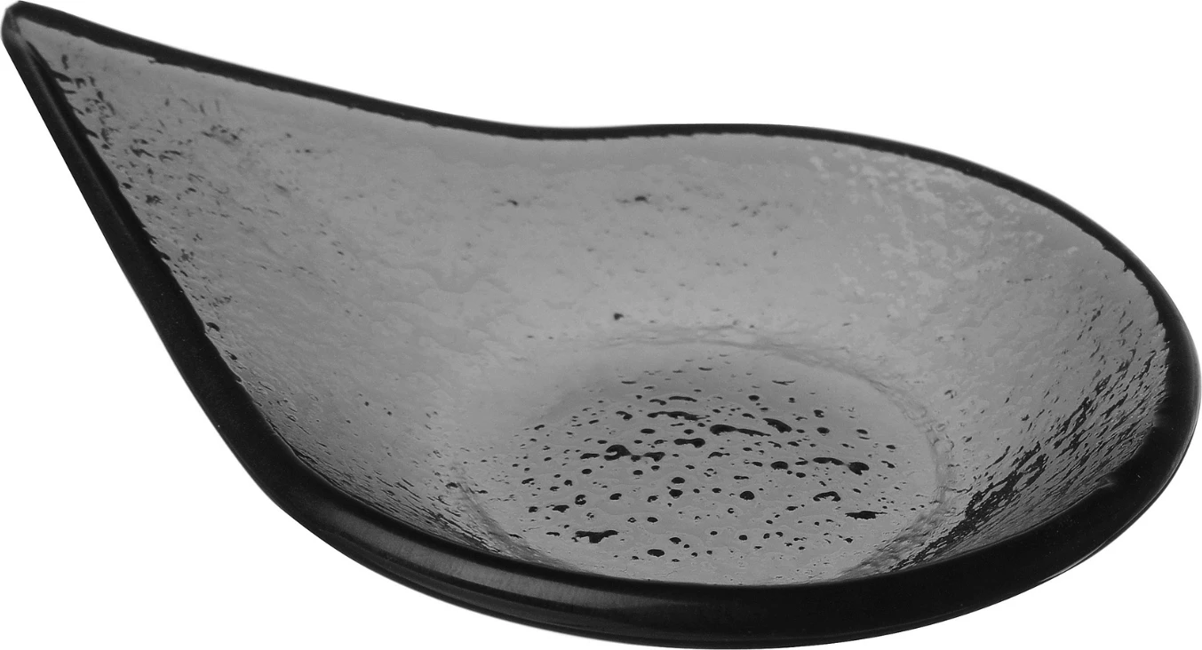 Pjatë fingerfood Fine Dine Vetro Rain Drop 80x100 mm, qelq, set 6 copë, e zezë