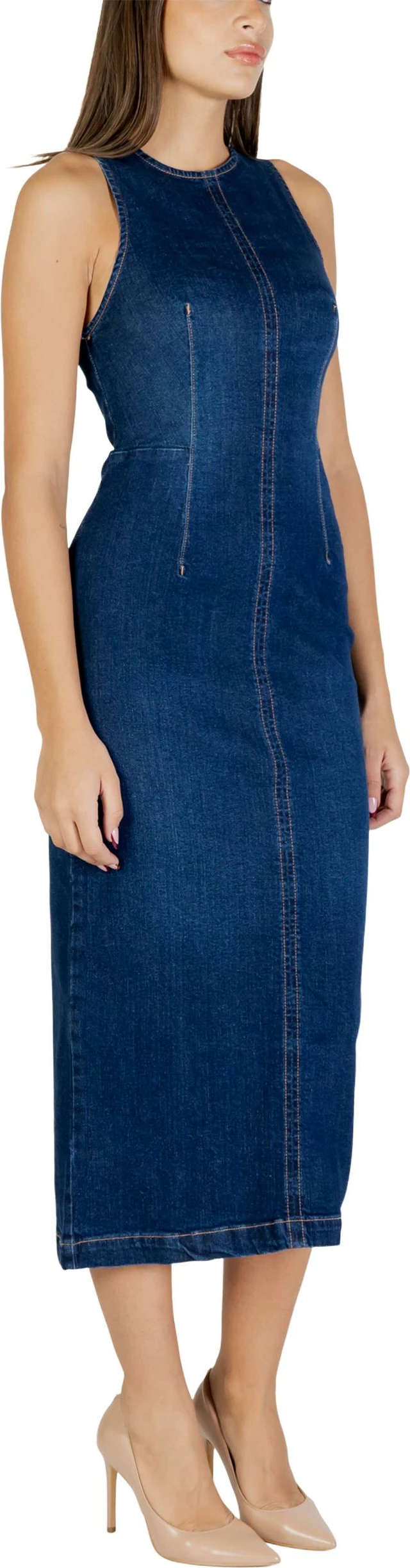 Fustan i gjatë Colcci 044.11.00193 për femra, blu e errët denim [Madhësia: S]