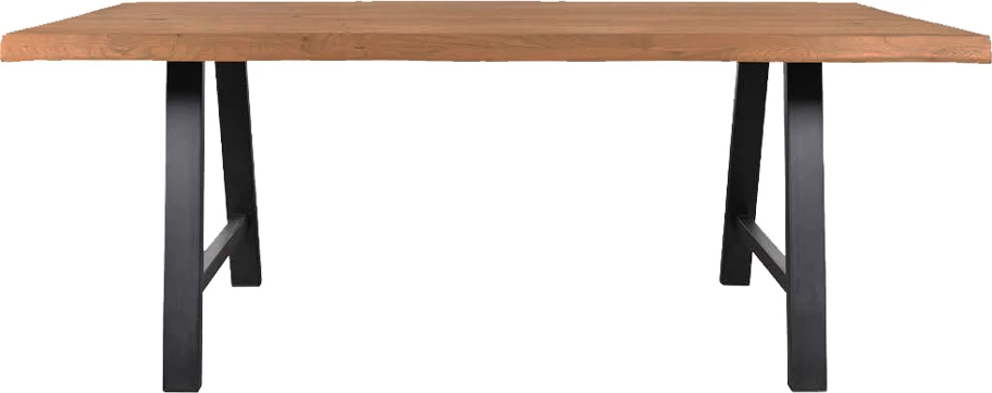 Tavolinë RAW 180, ngjyrë arre e çelët, këmbë metalike të zeza, 180x95x74cm