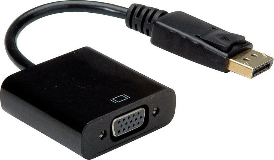 Adapter VALUE DisplayPort në VGA, 0.2m, 1080p/60Hz, i zi