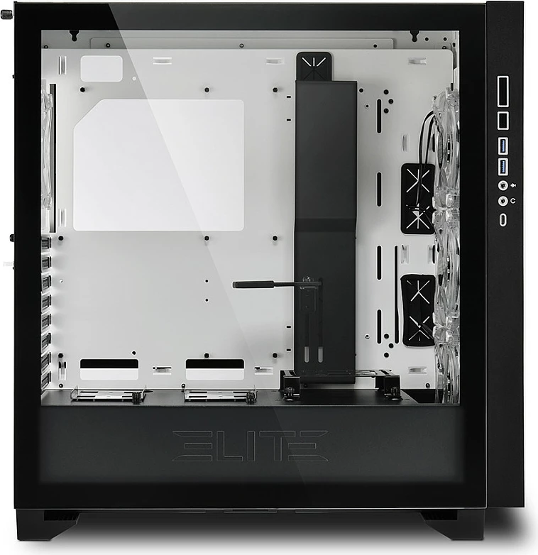 Kasë Sharkoon Elite Shark CA300H ATX 2x xham i temperuar, e bardhë