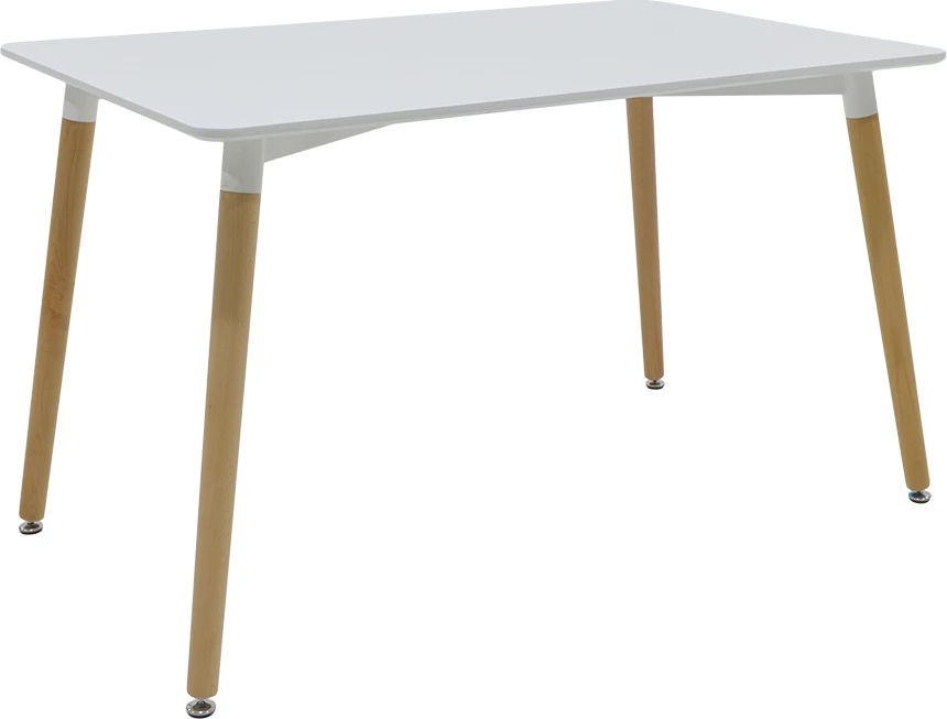 Tavolinë me karrige Natali-Gaston set 5 copë, ngjyrë bardhë-natyrale, 120x80x73cm