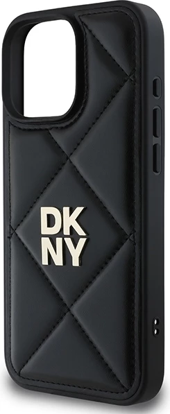 Mbështjellës DKNY Quilted Stack Logo për iPhone 16 Pro Max, i zi