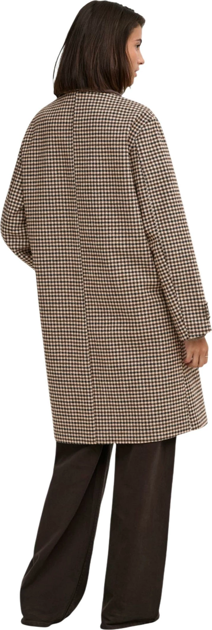 Pallto për femra Jacqueline de Yong JDYVALERIE Check Coat OTW 15376712, kafe [Madhësia: L]