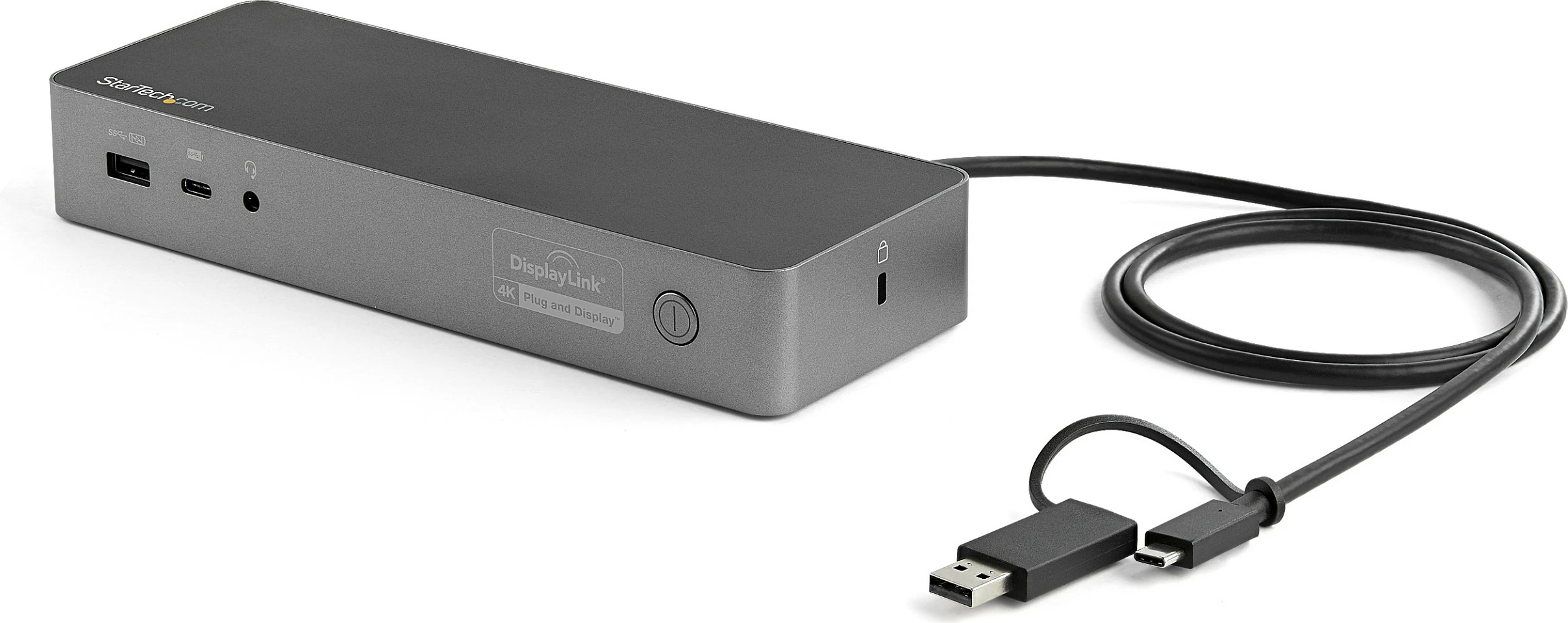 Stacion dokimi për laptop StarTech DK30C2DPEPUE, USB-C/USB-A Hybrid, Dual 4K DP/HDMI, 100W PD, 4x USB 5Gbps, GbE, zezë/hiri