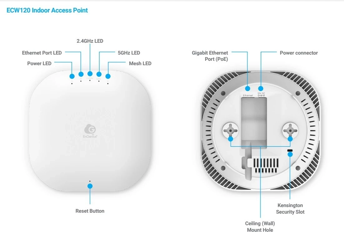 Pikë Qasjeje Wireless EnGenius Cloud ECW120, me Menaxhim në Cloud