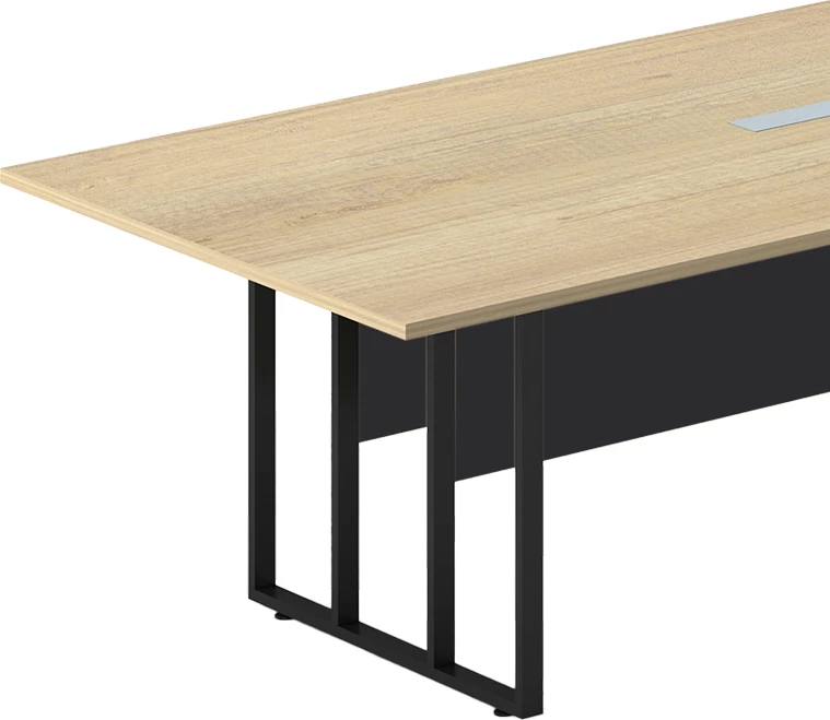 Tavolinë konference Lotus metal-dru, ngjyrë lisi-gri e errët, 240x120x75cm