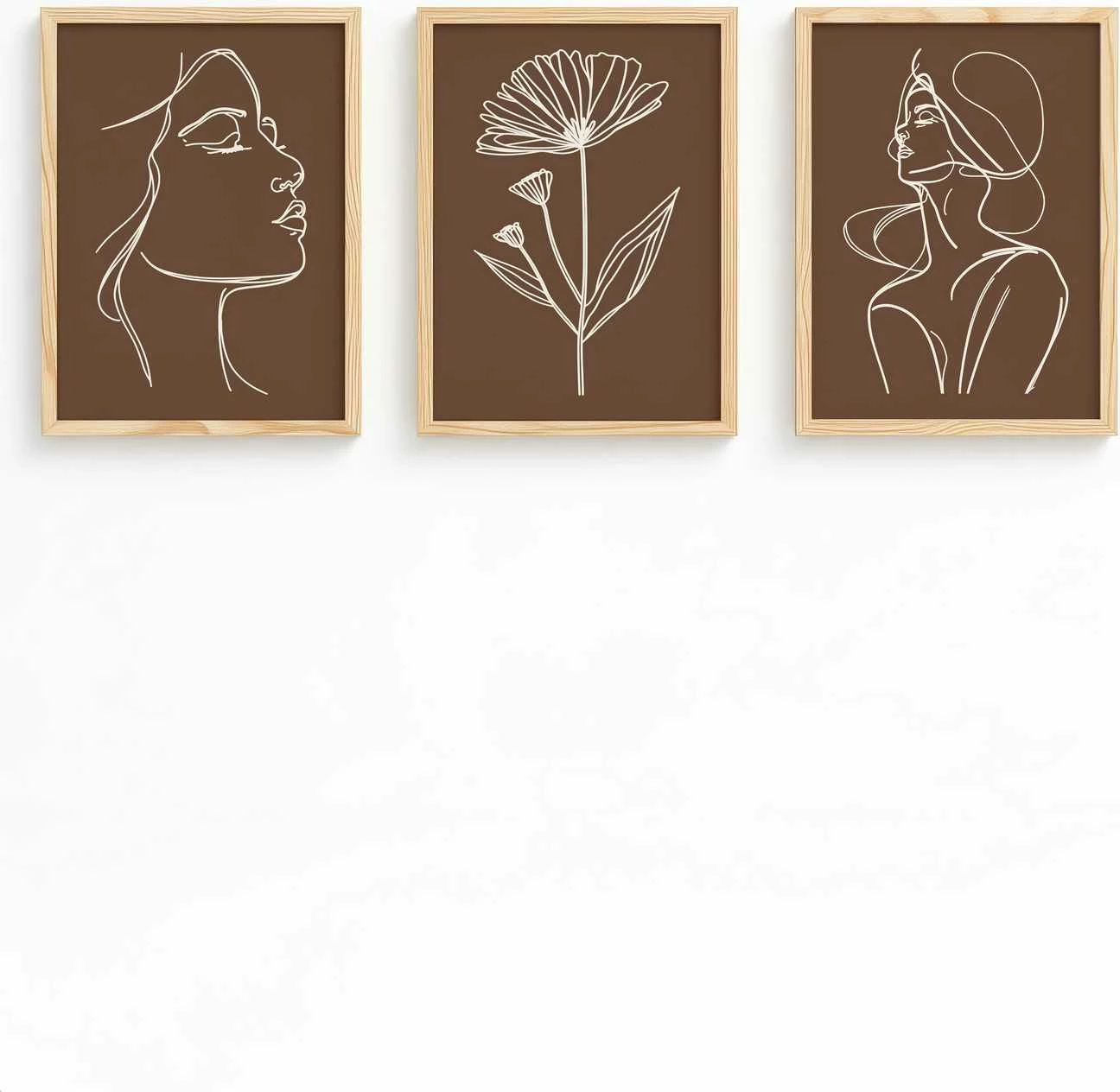 Set pikturash dekorative me kornizë MDF, 3 copë, Wallity, Huhu516, 20x30cm