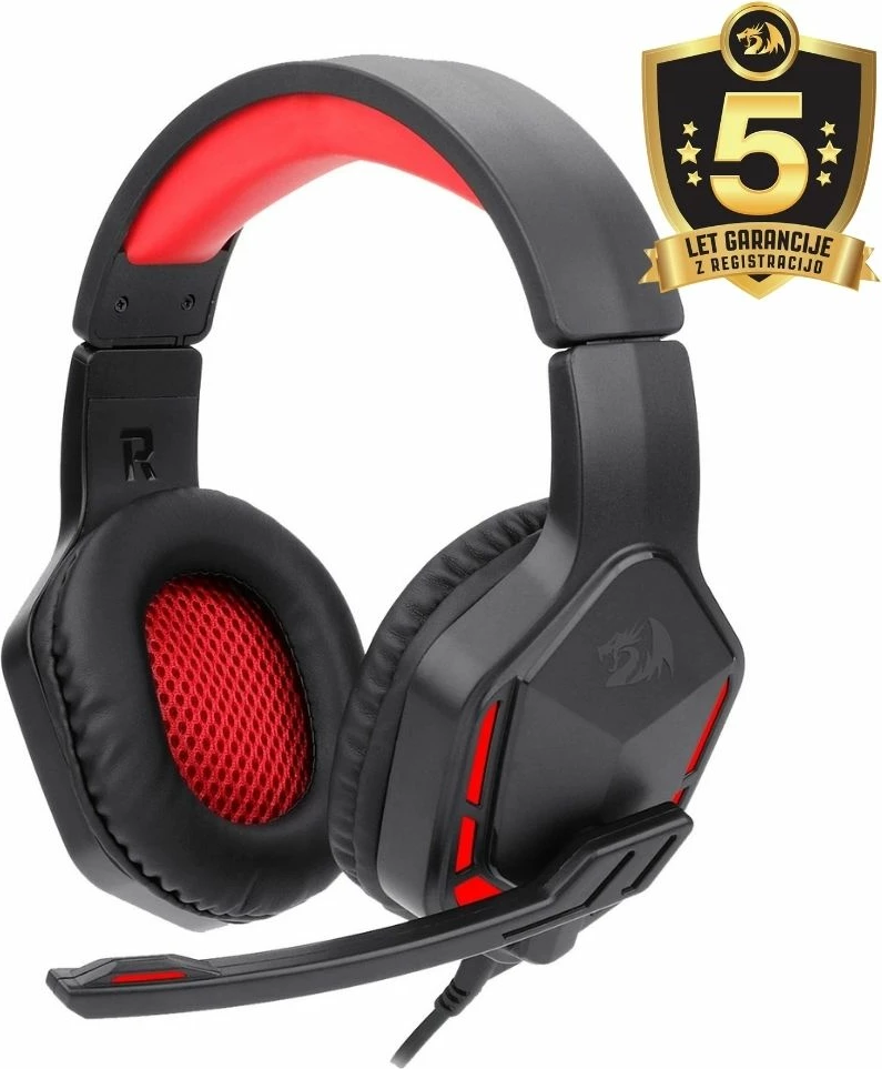 Kufje gaming Redragon Themis H220 me kabllo, surround, 50mm, mikrofon, LED të kuqe, të zeza