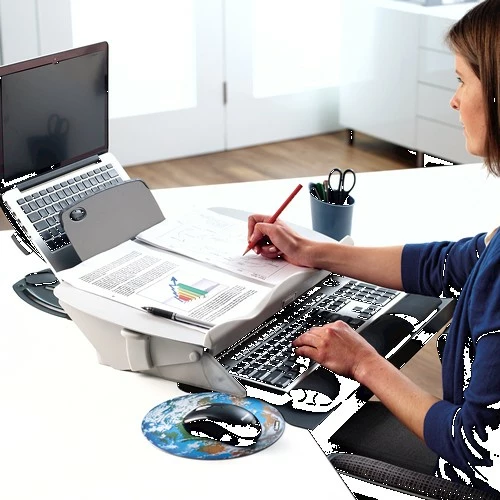 Mbajtës dokumentesh Fellowes Easy Glide, A4, A3, 5 kg, 7.5 - 37.5°, Zi, Gri