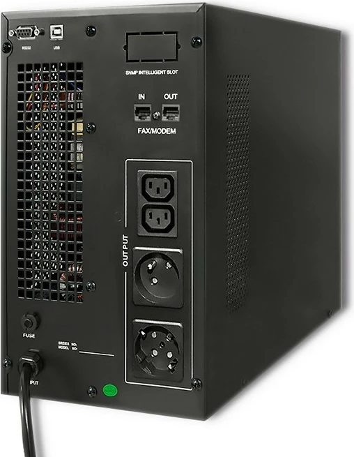 Kasë UPS Qoltec 53043, online, 3KVA, 2.4kW, LCD, USB, e zezë