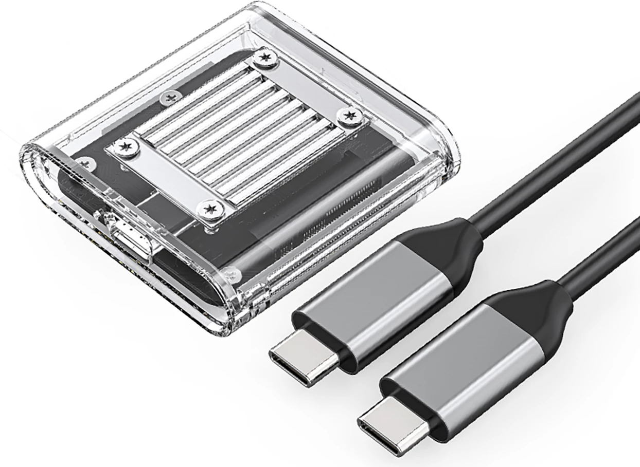 Kasë Orico TC20-M2-10G për M.2 NVMe, USB-C 3.2, Transparent