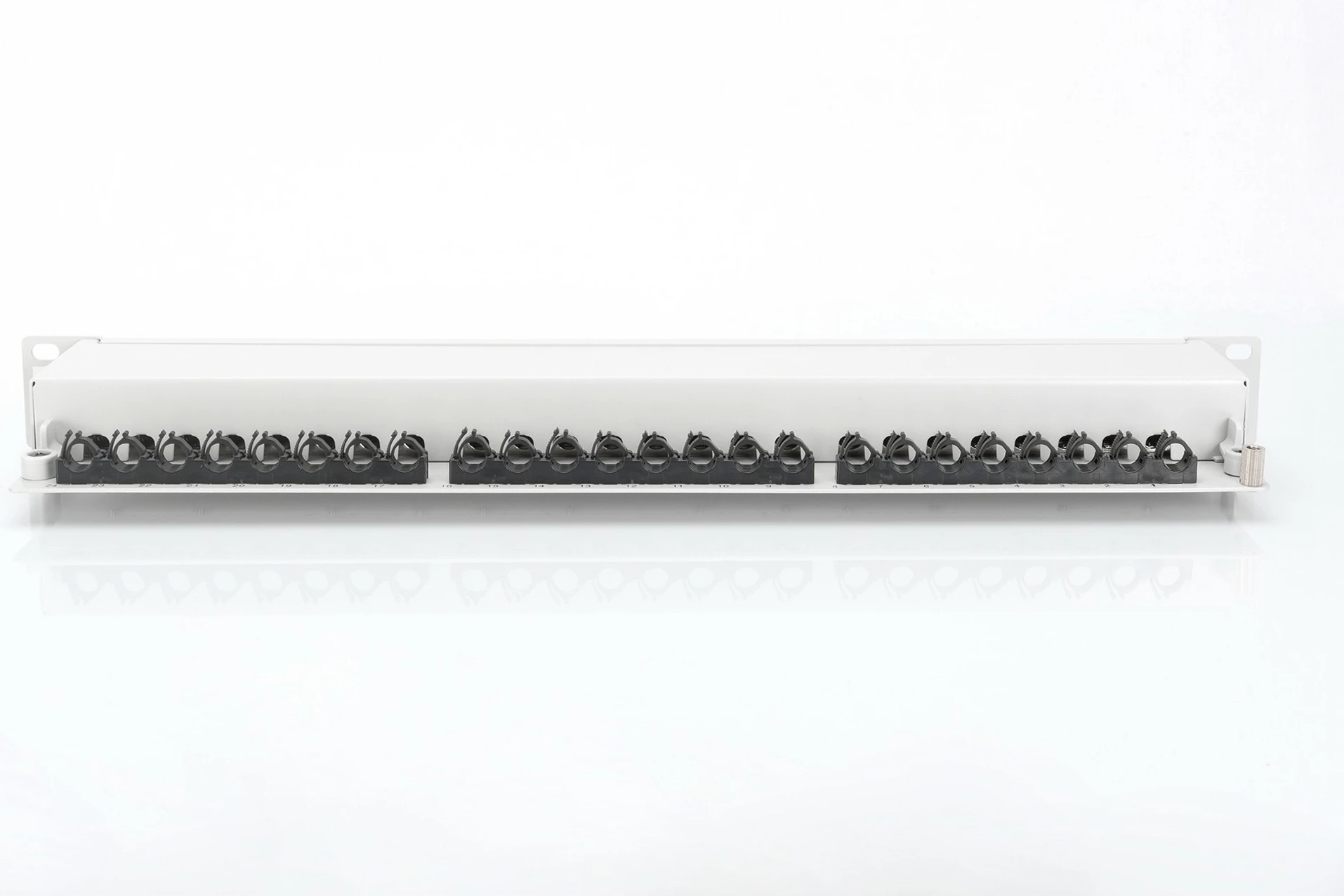 Patchpanel Digitus 24-port Cat6a, 1U, i mbrojtun, gri