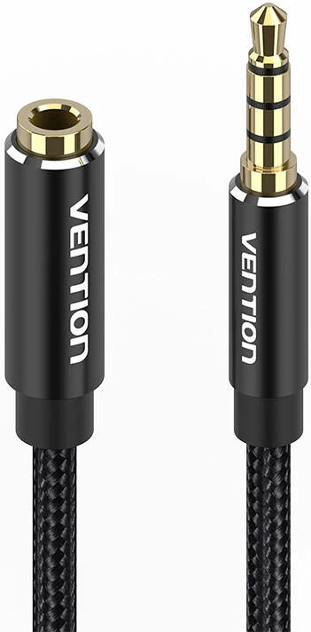 Kabllo audio Vention BHCBF, 1m, 3.5mm mashkull në 3.5mm femër, e zezë