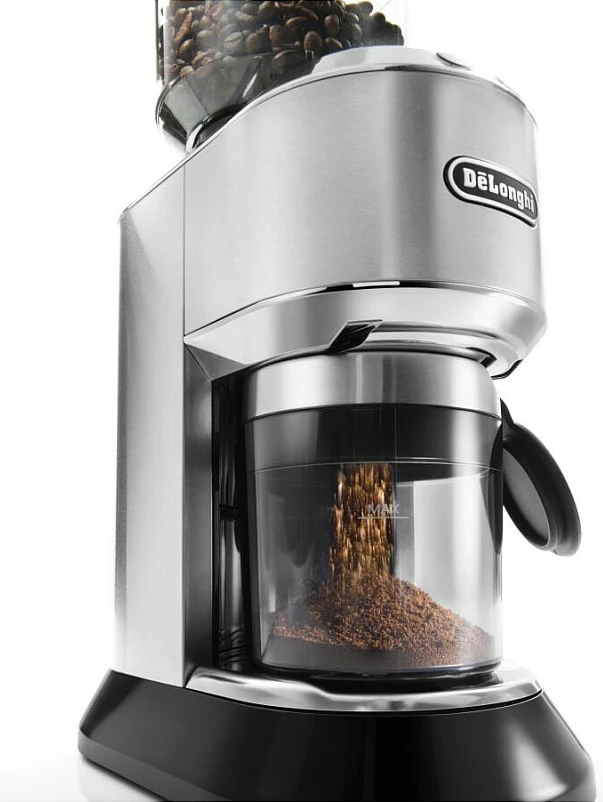 Mulli kafeje DeLonghi Dedica KG521.M, 150W, burr konik, LCD, argjend