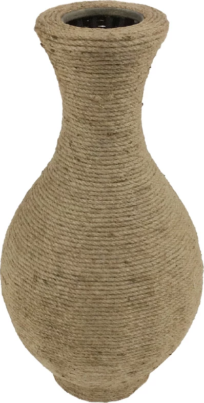 Vazo dekorative Rope, litar natyral, dru kompensatë, 25x25x48cm