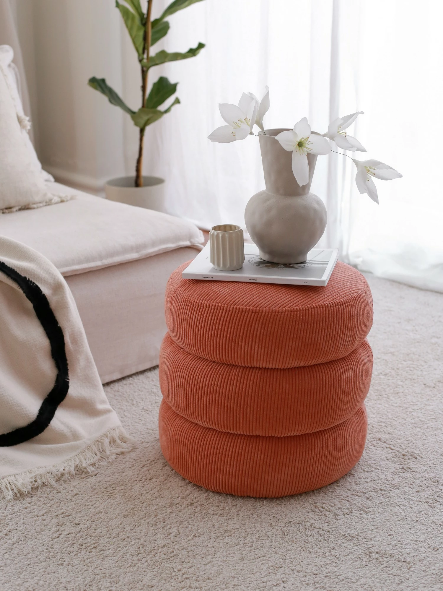 Puf Atelier del Sofa, Boum - ngjyrë korale