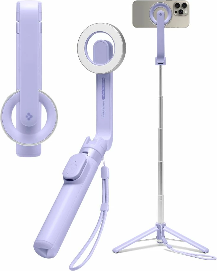 Selfie stick me tripod Spigen S571W, MagSafe, Bluetooth, Violet