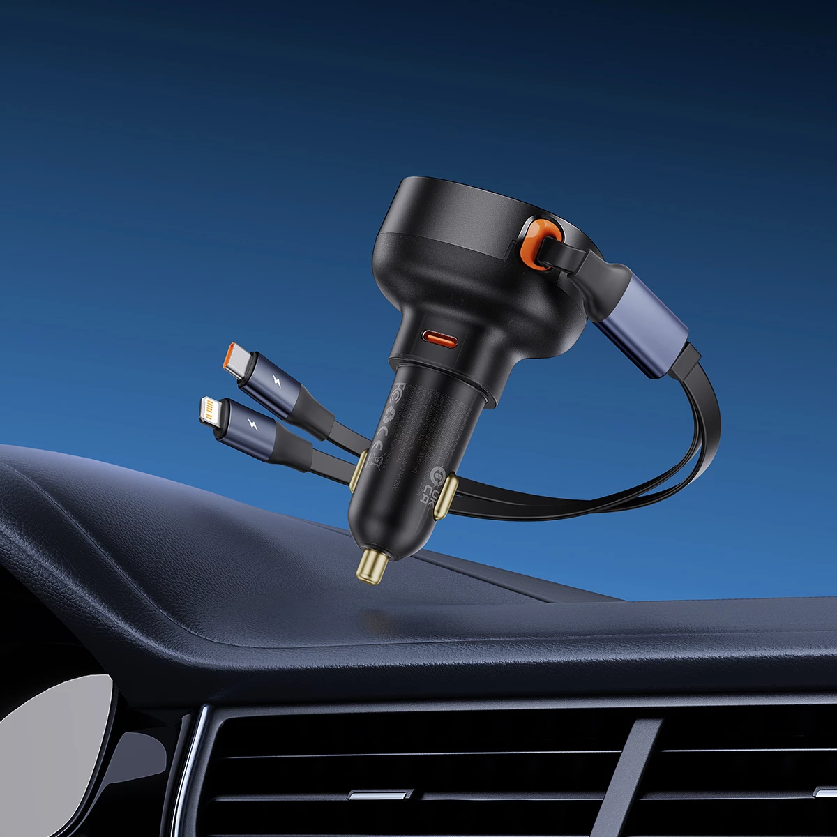 Karikues veture Baseus Enjoyment, 60W, me kabllo USB-C/Lightning, i zi