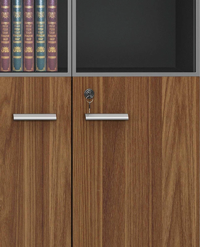 Dollap profesional për zyre, ngjyrë arre dhe antracit, Oscar, 160x40x200cm