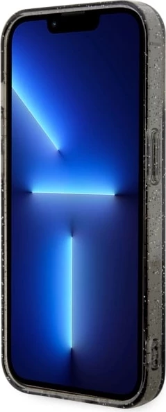 Mbështjellës Guess GUHMP14LHCMCGK për iPhone 14 Pro 6.1", Glitter Gold MagSafe, i zi