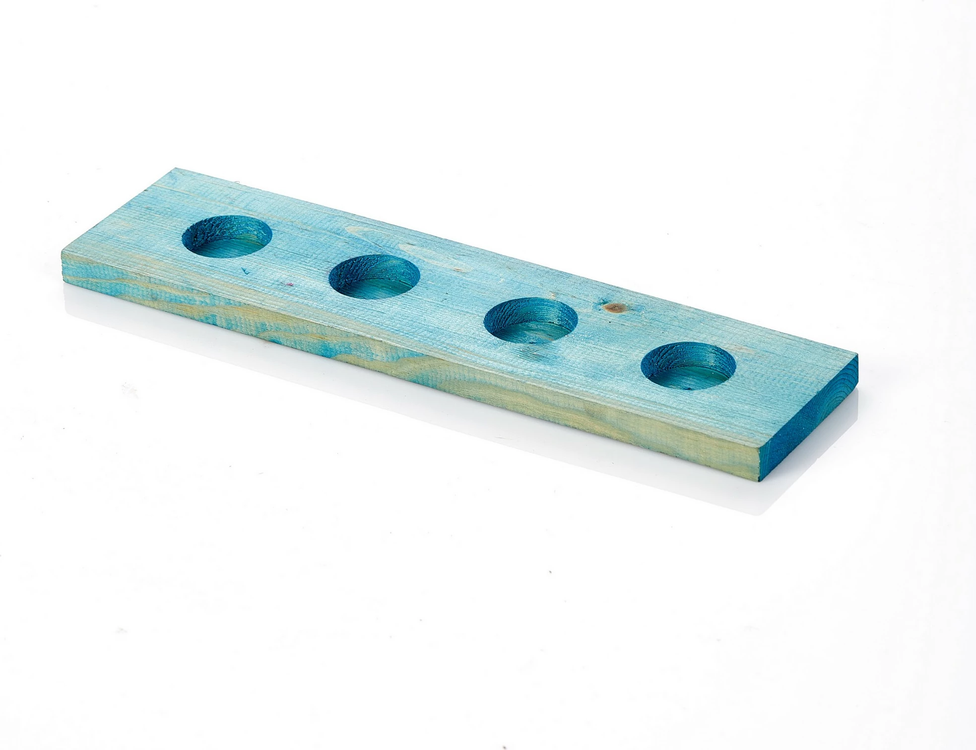 Mbajtëse qirinjsh të vegjël, dru, ngjyrë kaltër, Aberto Design, 35x9cm