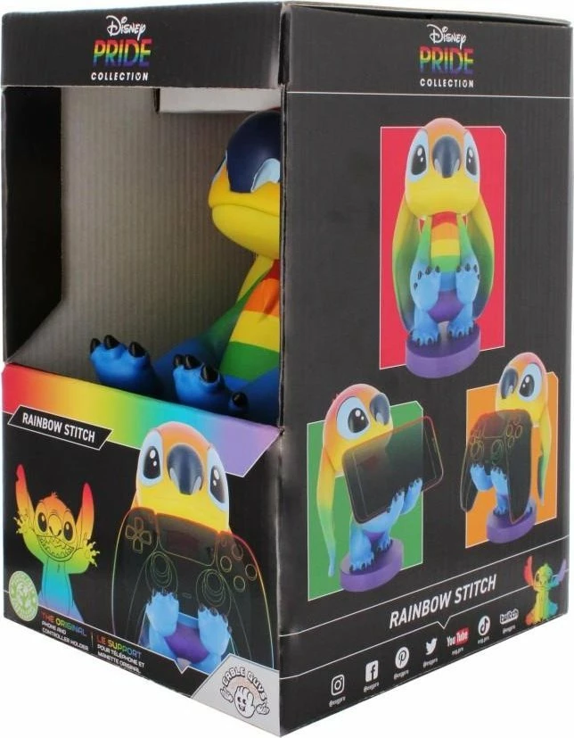Mbajtës celulari/kontrolleri Cable Guys Disney Lilo & Stitch Rainbow Stitch 20 cm, shumëngjyrësh