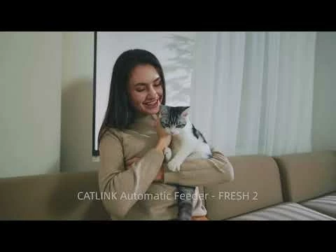 Dispenser smart ushqimi për mace Catlink Fresh 2 Luxury 4L Wi‑Fi, i bardhë, set