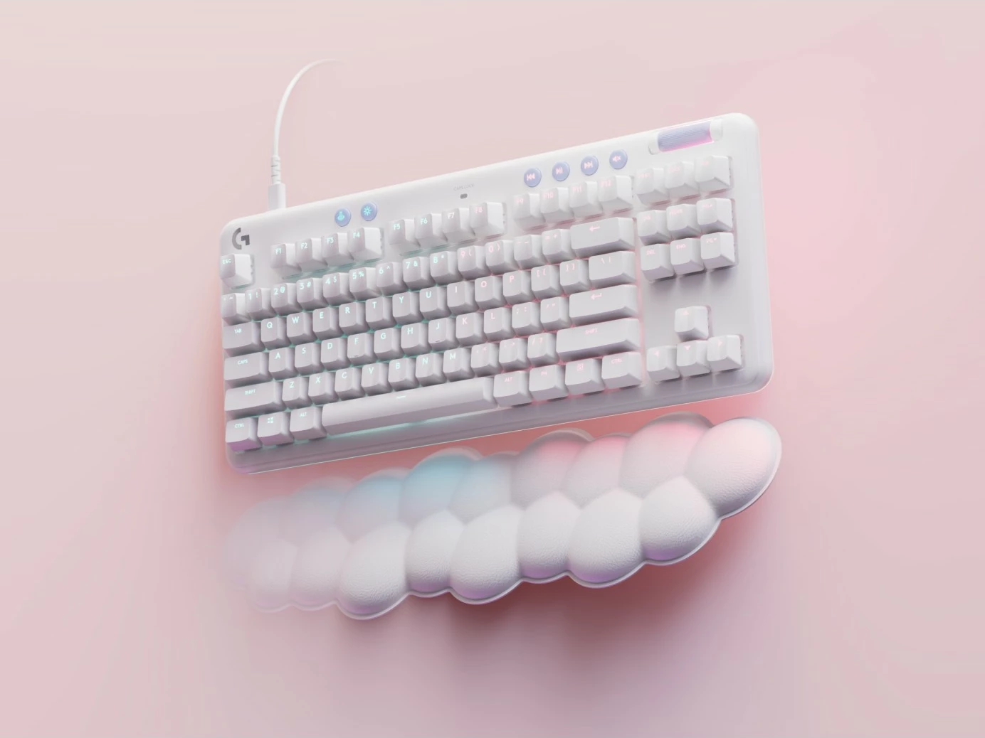 Tastierë mekanike Logitech G713, RGB LED, QWERTY, kabllo USB, e bardhë