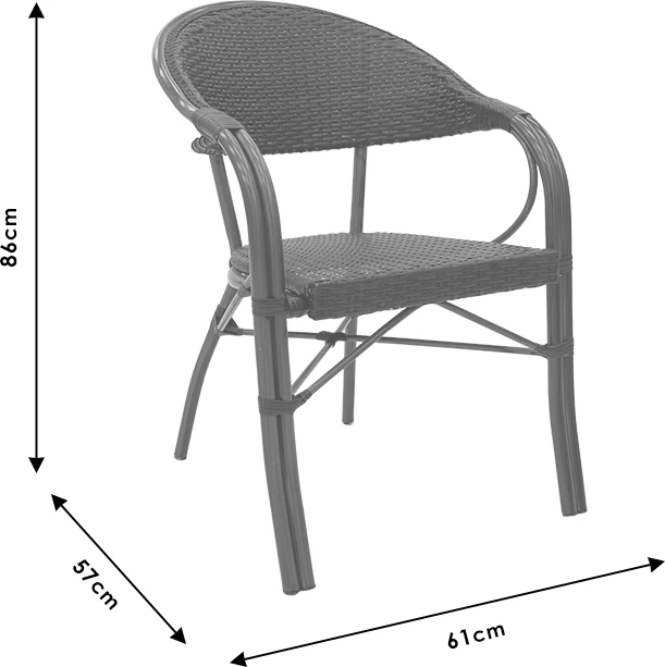 Karrige Paula metal-pe rattan ngjyrë kafe