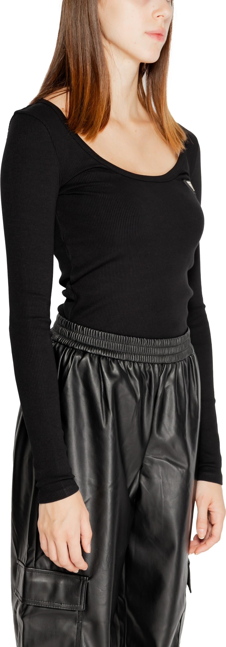Maicë me mëngë të gjata për femra Guess Active Colette LS Rib V4BP07 K8RT2, e zezë [Madhësia: XS]