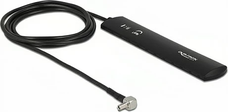 Antenë LTE DeLOCK TS9, 1.5 dBi, kabllo RG-174 1 m, montim me ngjitës, outdoor, e zezë
