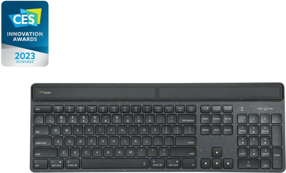 Tastierë Targus EcoSmart, Bluetooth 5.0, AZERTY, ndriçim LED, e zezë
