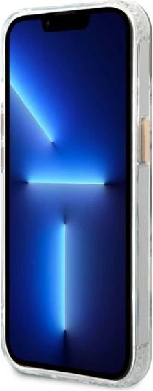 Mbështjellës Guess GUHMP13MHTRMD për iPhone 13 6.1", Metal Outline Magsafe, Ari/Transparent