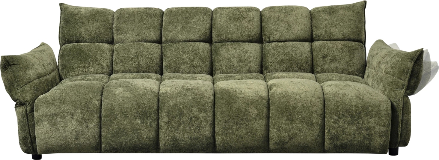 Krevate divan MELU, material stof i gjelbër, susta xhepi, 240-250x90x85cm