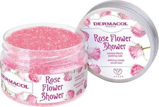 Opojný telový peeling Ruže Flower Care (Delicious Body Scrub Rose) 200 g