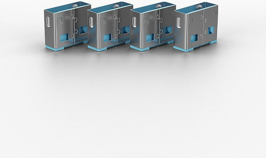 Bllokues porte USB-A Lindy, paketë 10 copë, pa çelës, blu
