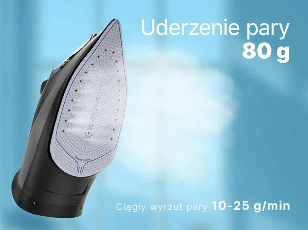 Hekur me avull, Lafe, GlidePro LAFZEL47582, 2600W, shollë qeramike, depozitë 600 ml, i zi