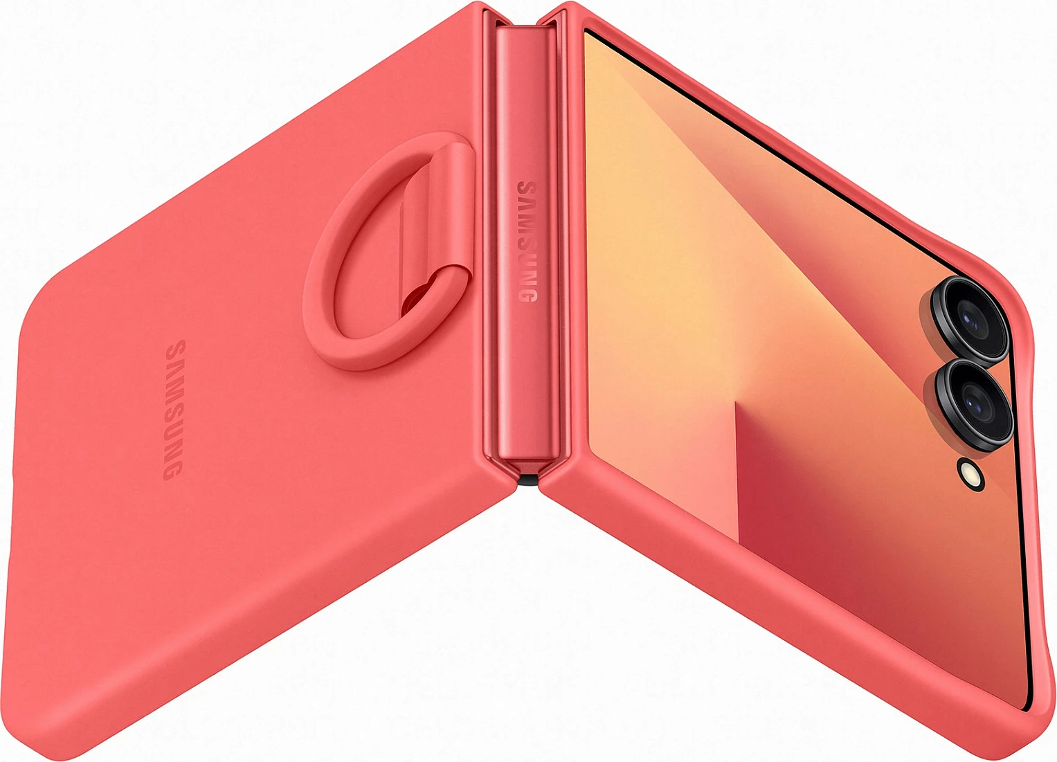 Mbështjellës Samsung Ring Case për Galaxy Flip7, silikon, e kuqe