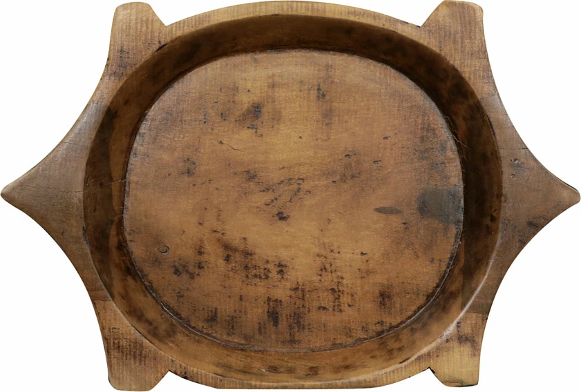 Tabaka dekorative formë breshke, dru, ngjyrë kafe, 38x23x13cm